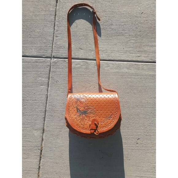 Brown Hand-Tooled Leather Purse - Picture 8 of 10